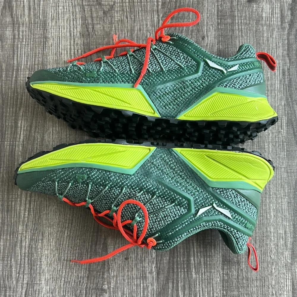 Salewa Women’s Dropline Shoes Hiking Running Sneakers‎ Outdoors Green/Coral 8.5